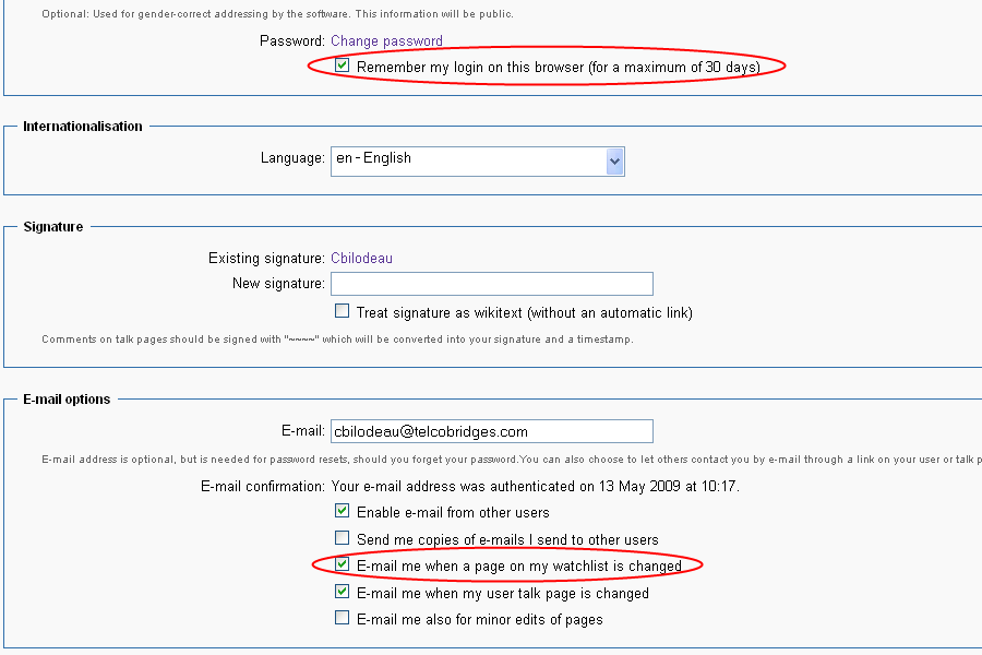 Help:Recommended settings for user profile tab